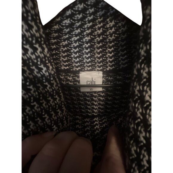 Cabi Fergie Pullover Sweater Black White Striped Long Sleeve Turtleneck XS - Picture 3 of 5